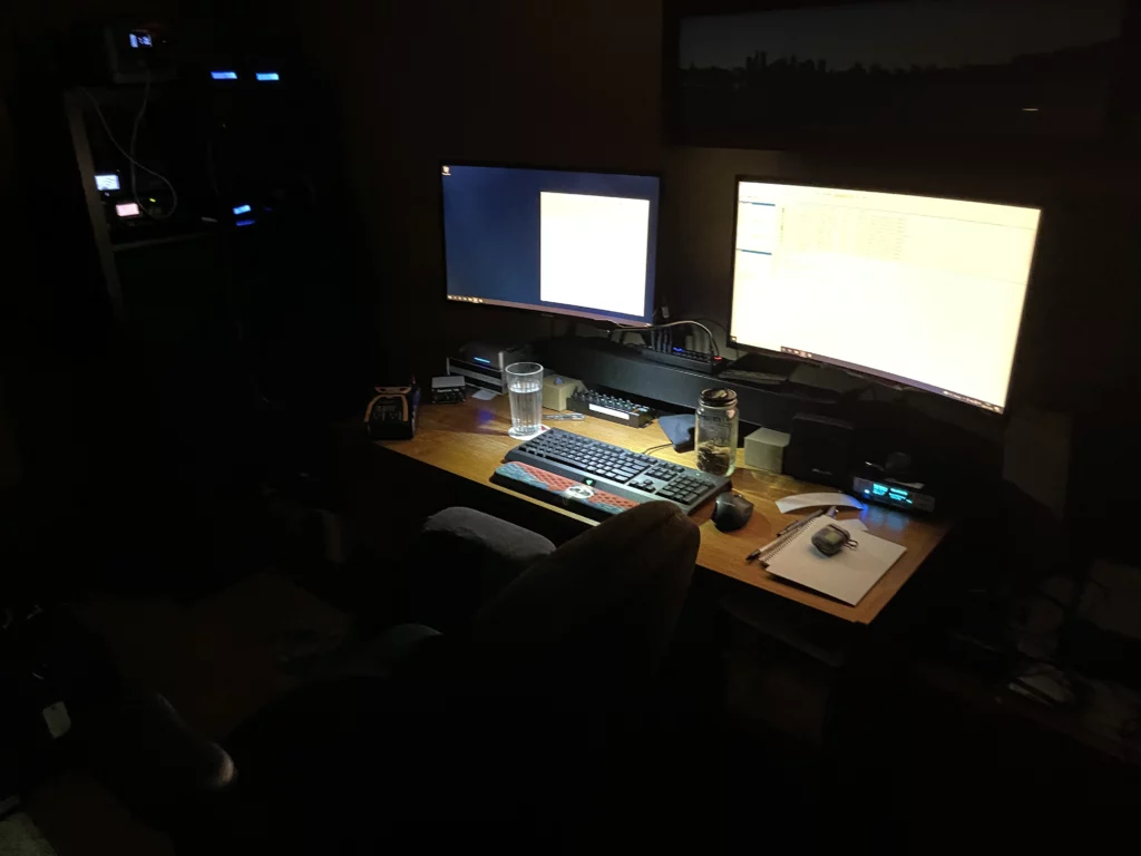 Computer Equipment at Night