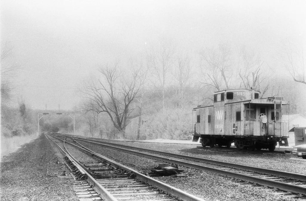 Infrared Photo of a Caboose