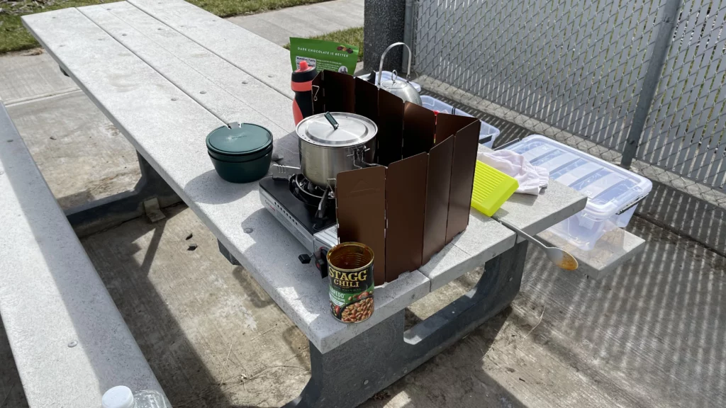 Rest Stop Cooking Setup