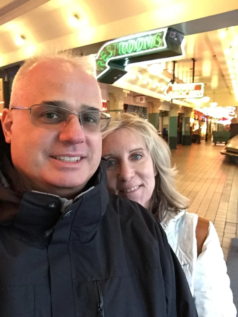 Sheryl and me at Pike Market Seattle WA