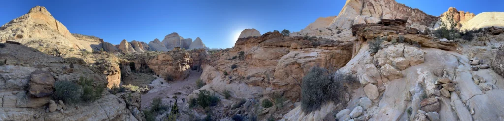 Panorama in Capitol Gorge at Capitol Reef National Park Utah