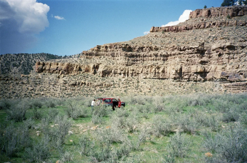 My Parents at their car in Nine Mile Canyon Utah