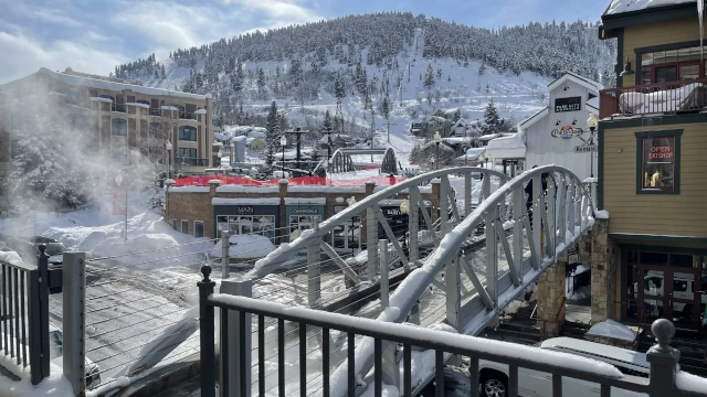 Bridge across the street to the ski lift.