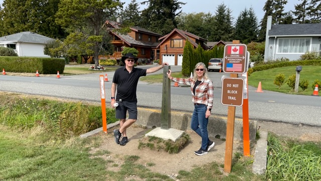 Sheryl and me at the US Canadian border